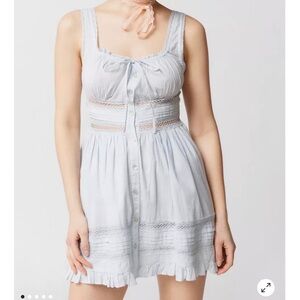 UO Angelina Lace-Inset Mini Dress  originally $69
